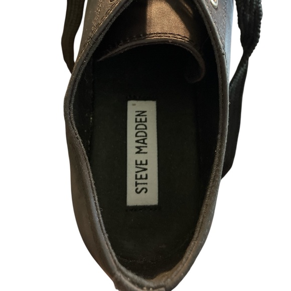 Steve Madden Kane Black Satin Platform Sneakers Women’s Size 7 - Picture 4 of 10